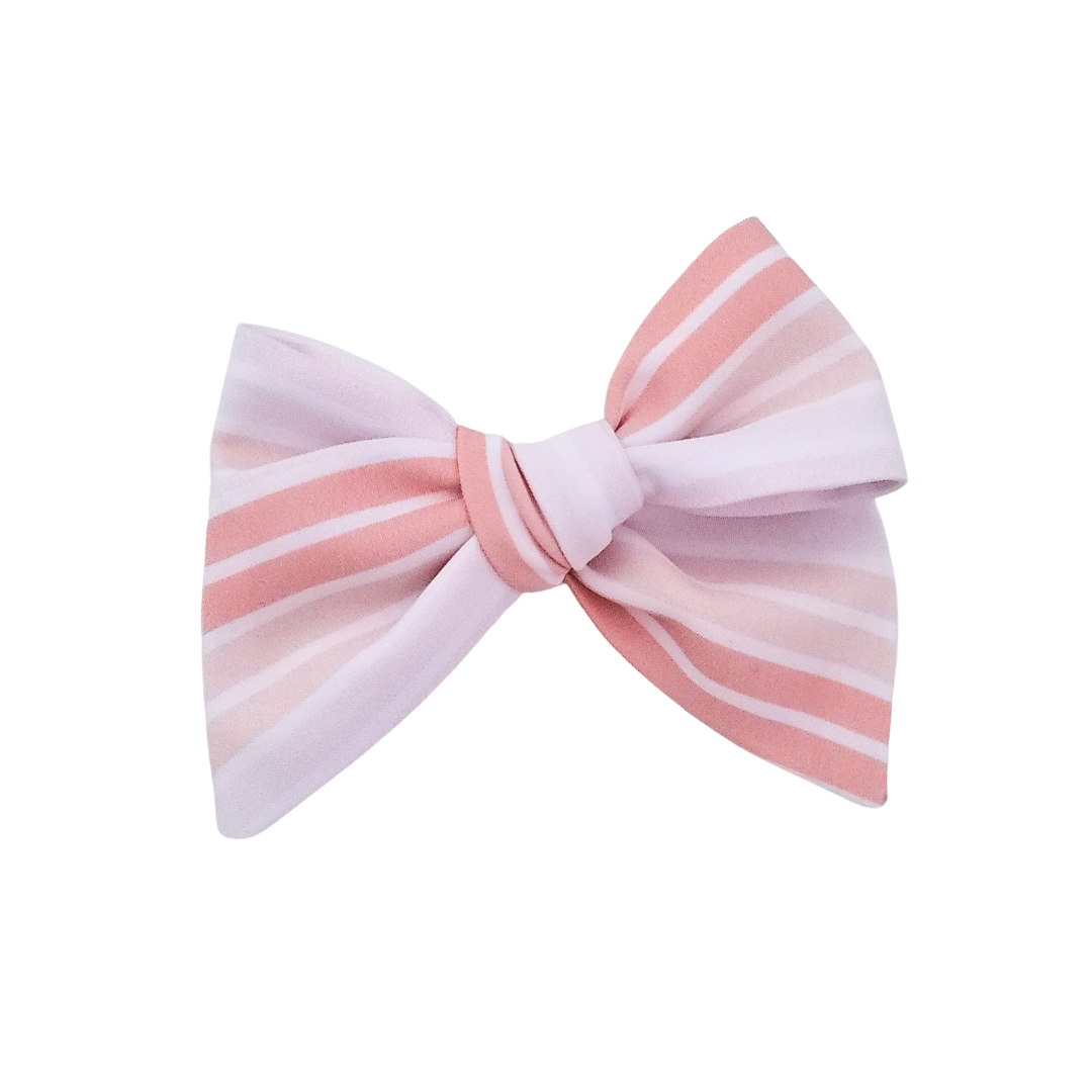 Layla Hair Bow | Peach Stripes