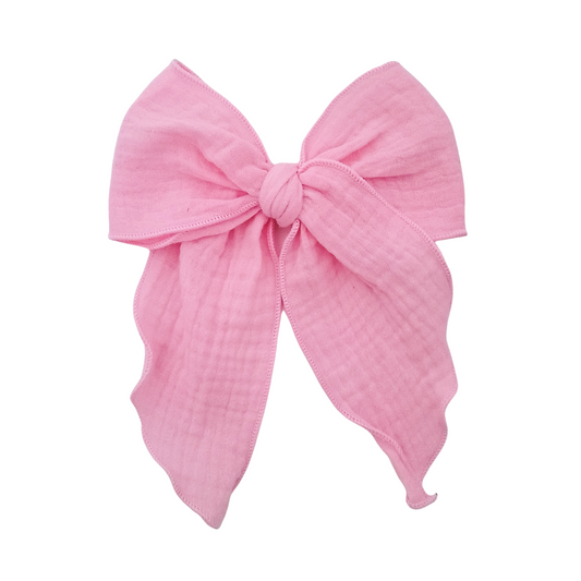 Ava Hair Bow | Pink Muslin