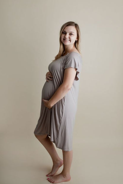 Mommy Labor and Delivery/ Nursing Gown - Harbor Mist